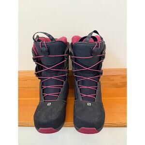 Salomon Moxie Str8jkt Womens Size 9 Snowboard Boots EUC Pink Black $370